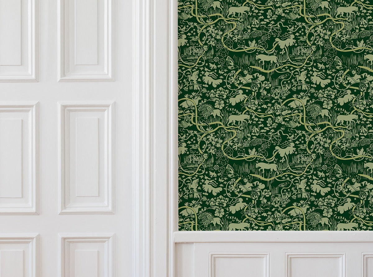 Vines - Custom Sized Wallpaper Mural (per m2) - Green