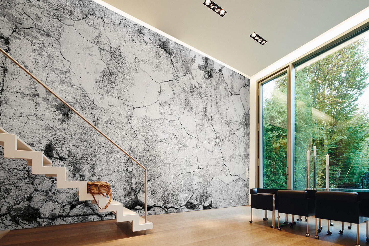 Cement Cracked Wall Mural room shot