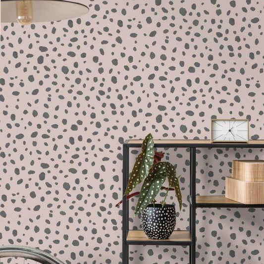 Dalmatian Spots Wallpaper - 2 Colours NZ-Wallpaper
