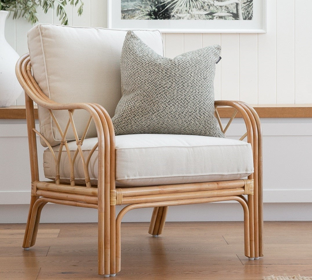 White shop cane armchair