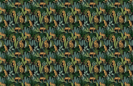 Tropical Leopard Wallpaper - Custom Size Mural NZ-Wallpaper