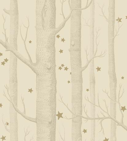 Woods and Trees - Buff and Gold Wallpaper