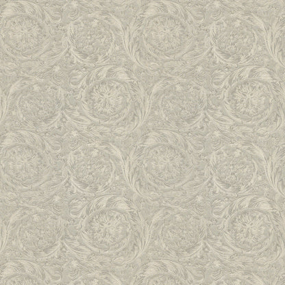 Versace Floral Garland Wallpaper - Silver/Grey-1