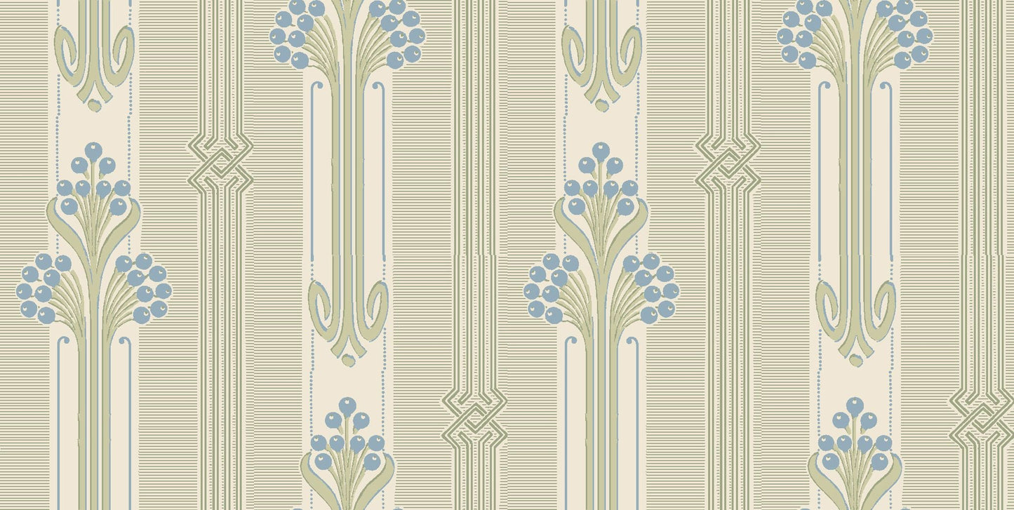 Nergarden - Art Nouveau Wallpaper - Blue/Green