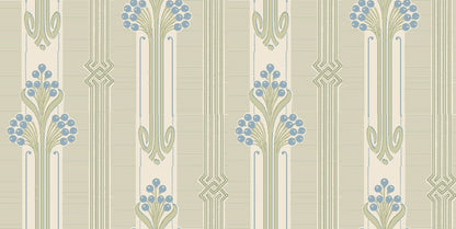 Nergarden - Art Nouveau Wallpaper - Blue/Green