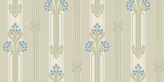 Nergarden - Art Nouveau Wallpaper - Blue/Green