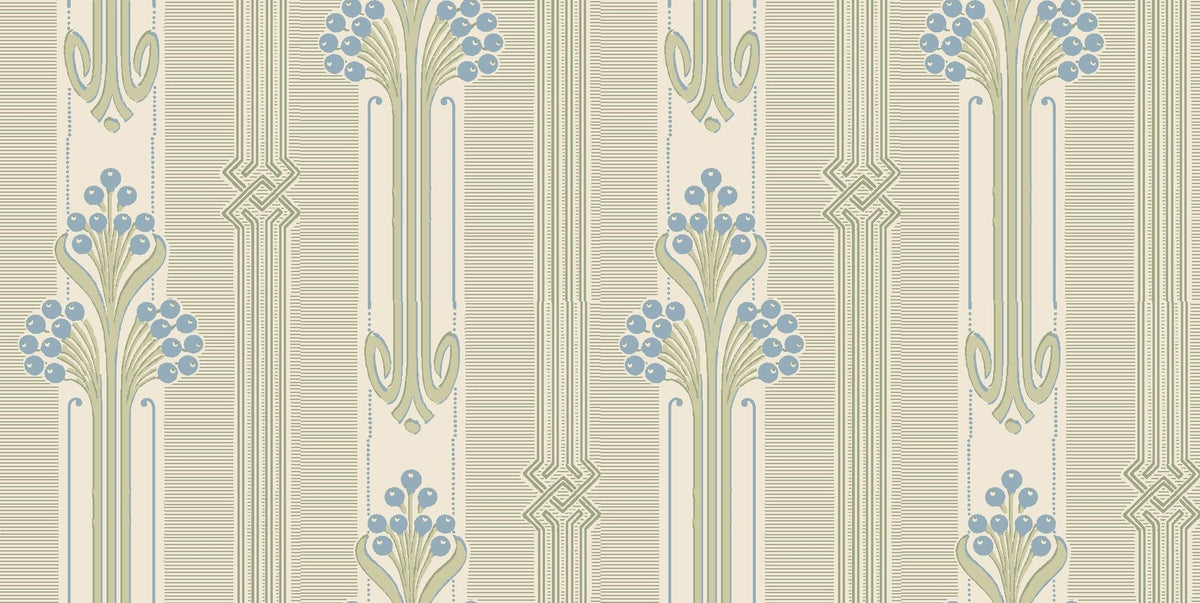 Sample - Nergarden - Art Nouveau Wallpaper - Blue/Green