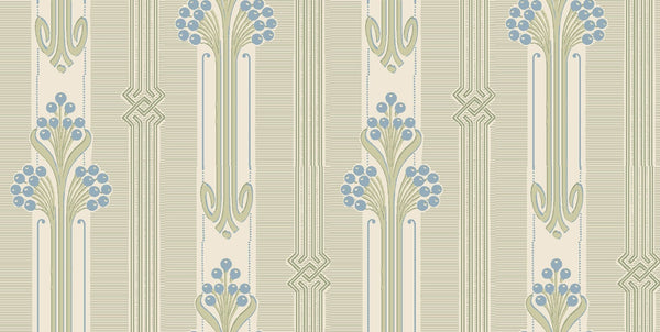 Sample - Nergarden - Art Nouveau Wallpaper - Blue/Green