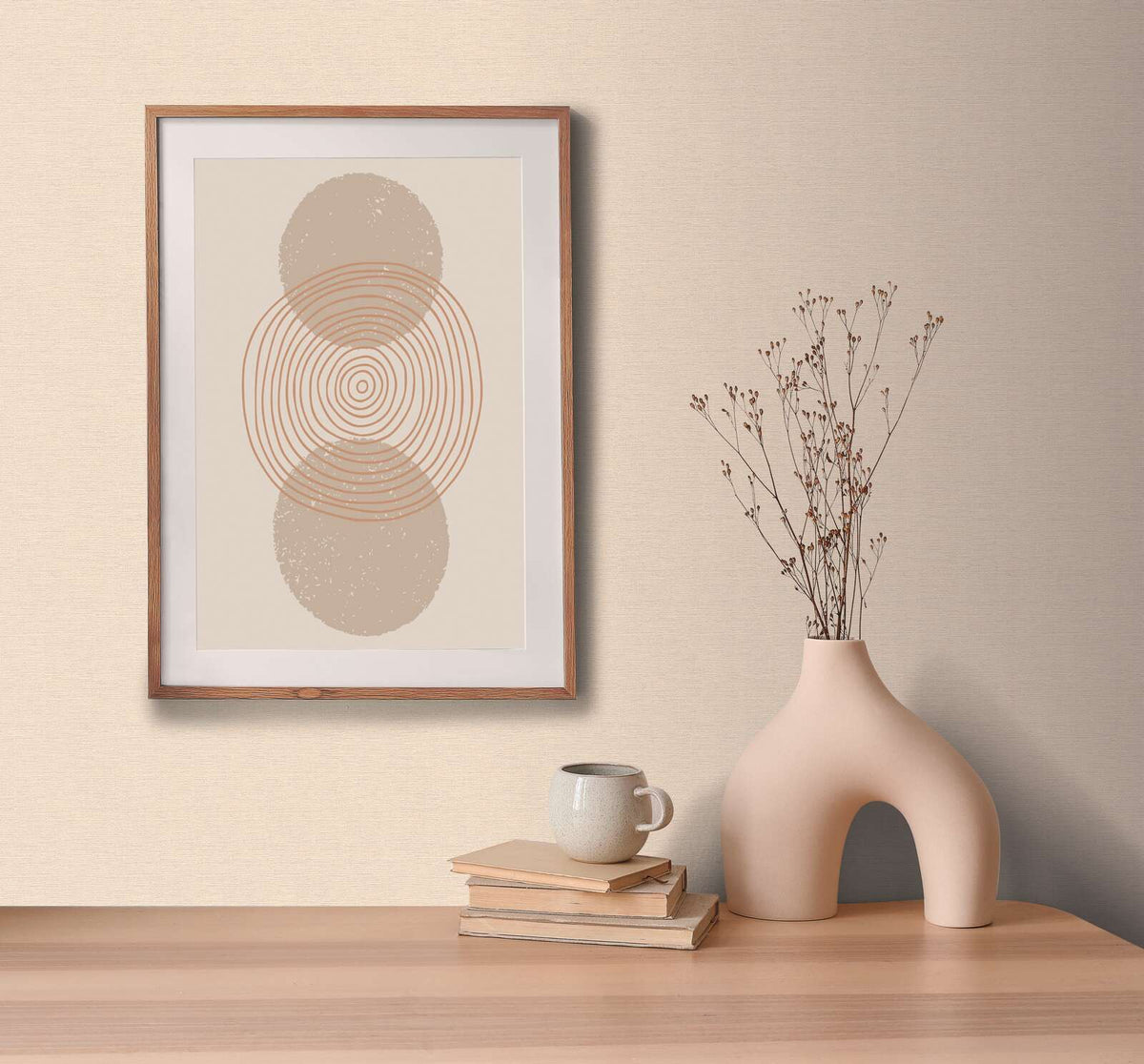 Linea Linen Texture Vinyl Wallpaper – Peach