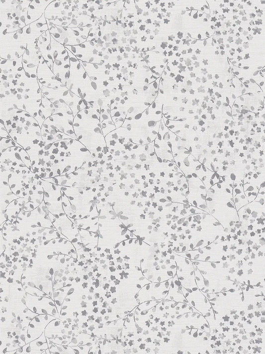 Tiny Tendrils Wallpaper - Grey/Silver/White