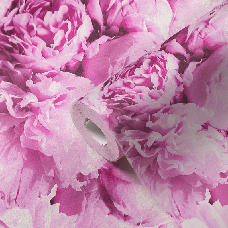 Peony Wallpaper - Bright Pink