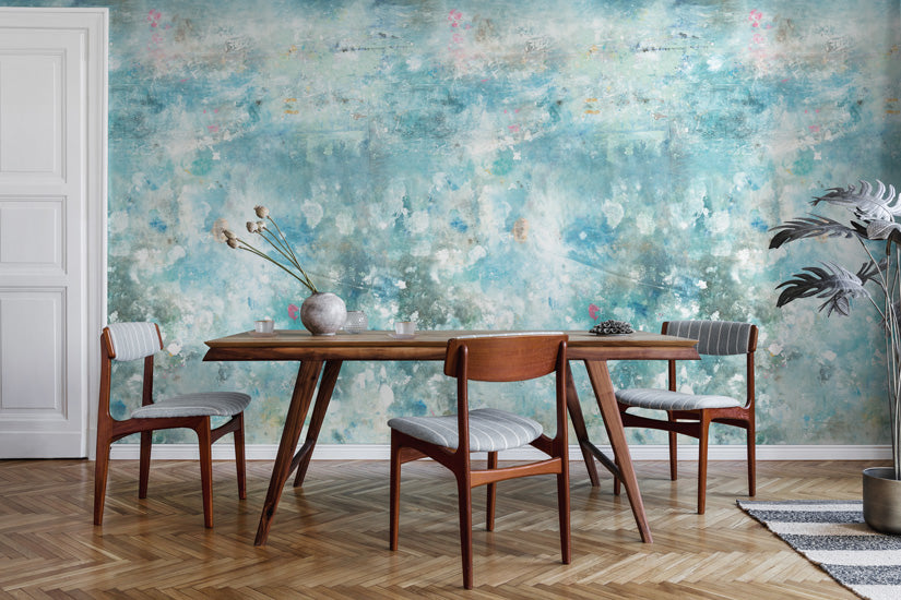 Oh La La Hybrid Wallpaper Mural - Blue