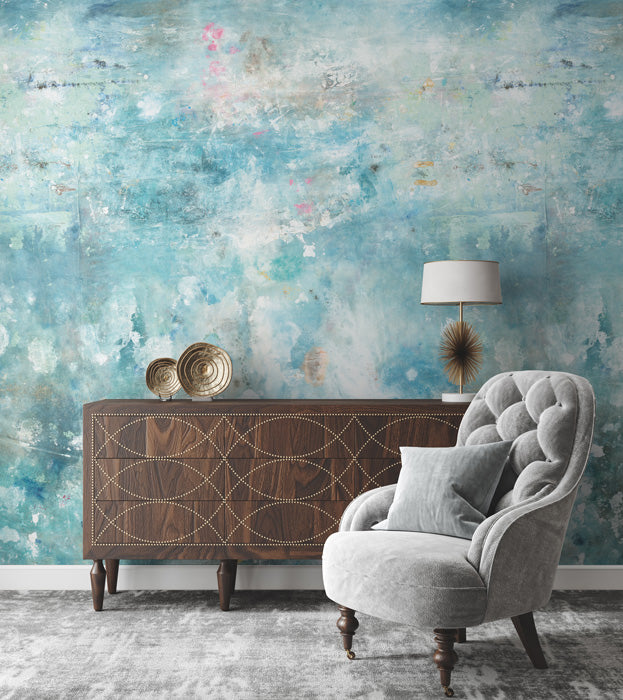 Oh La La Hybrid Wallpaper Mural - Blue