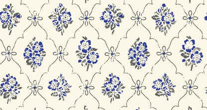 Lovisa Wallpaper - Blue/White