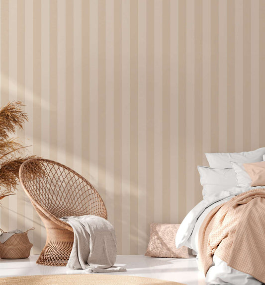 Bold Bands - Stripe Wallpaper - Cream