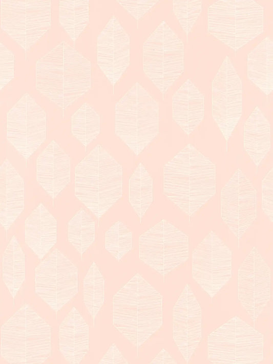 Geo Leaf Vinyl Wallpaper - Peach - Due in January 2027