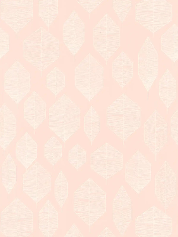 Sample - Geo Leaf Vinyl Wallpaper - Peach