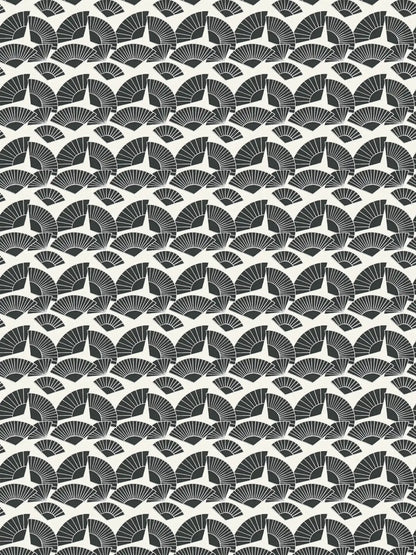 Deco Fanfare Heavy Weight Wallpaper - Black/White