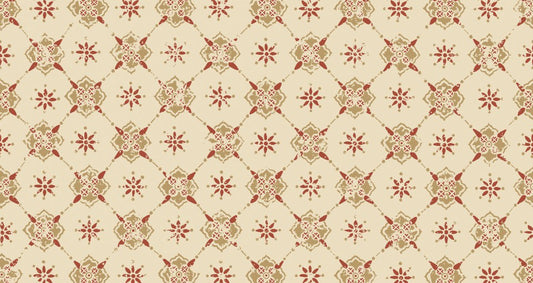 Karolina Wallpaper - Red/Cream