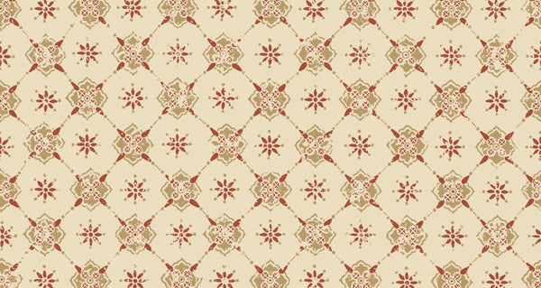 Sample - Karolina Wallpaper - Red/Cream