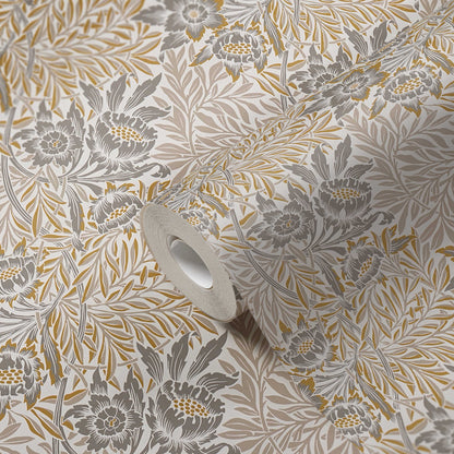 Baroque Floral Wallpaper - Sand