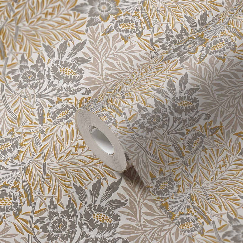 Baroque Floral Wallpaper - Sand