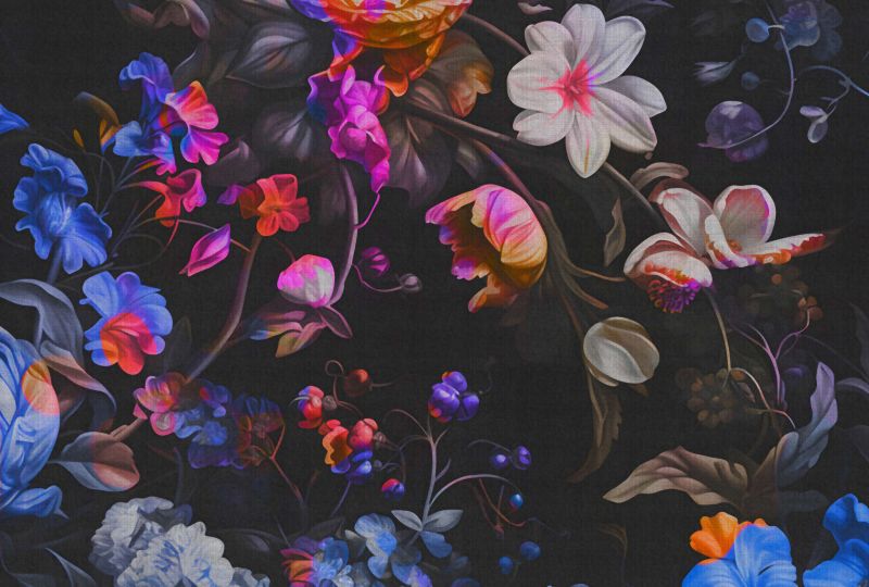 Neonbloom 2 Custom Sized Wallpaper Mural (per m2)