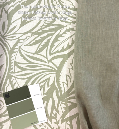 Musa – Paisley Leaf Wallpaper – Sage