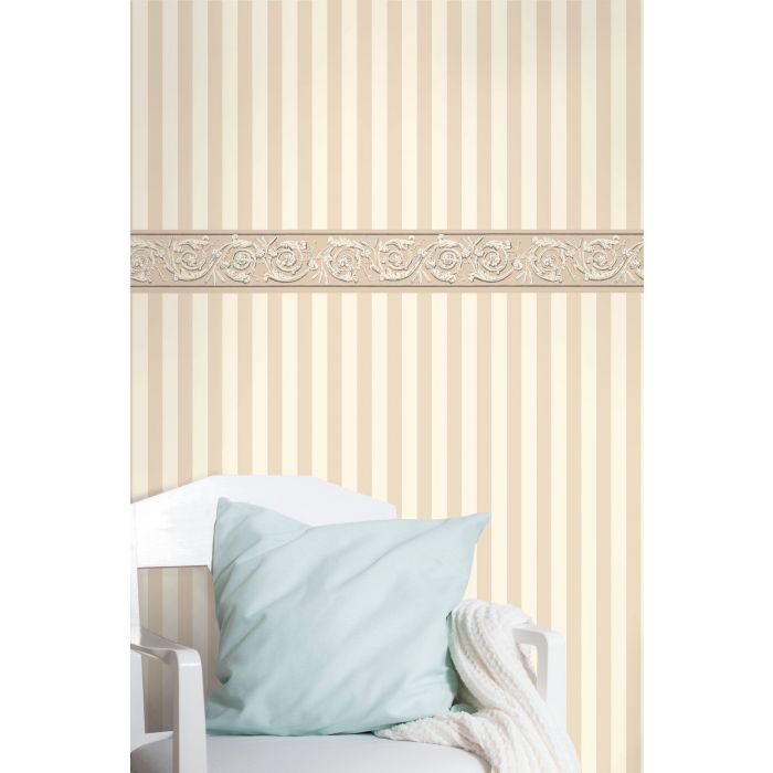 Spencer Stripes Wallpaper - Beige - Discontinuing
