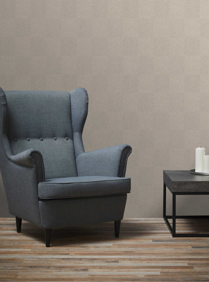 Metropolitan Grid - Abstract Vinyl Wallpaper - Taupe