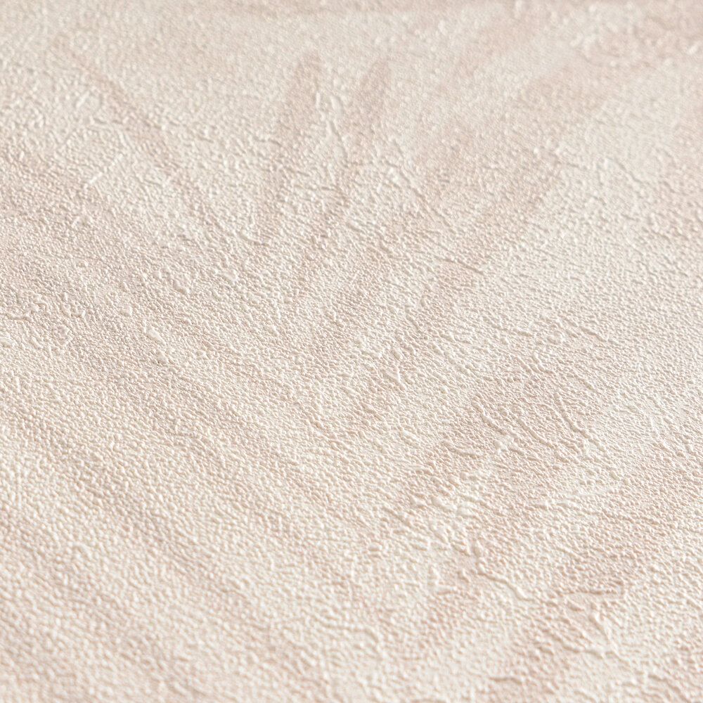 Soft Palm Leaf Vinyl Wallpaper - Cream