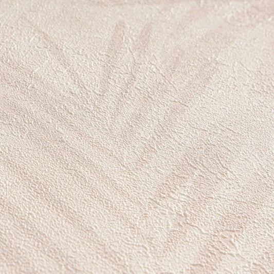 Soft Palm Leaf Vinyl Wallpaper - Cream
