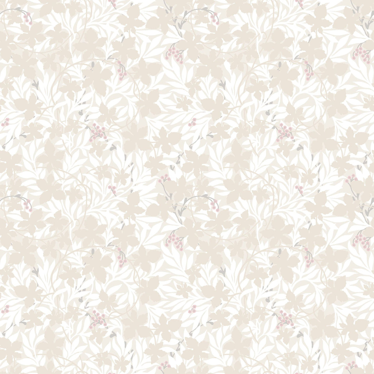 Sample - Vinbarsblad Wallpaper - Beige