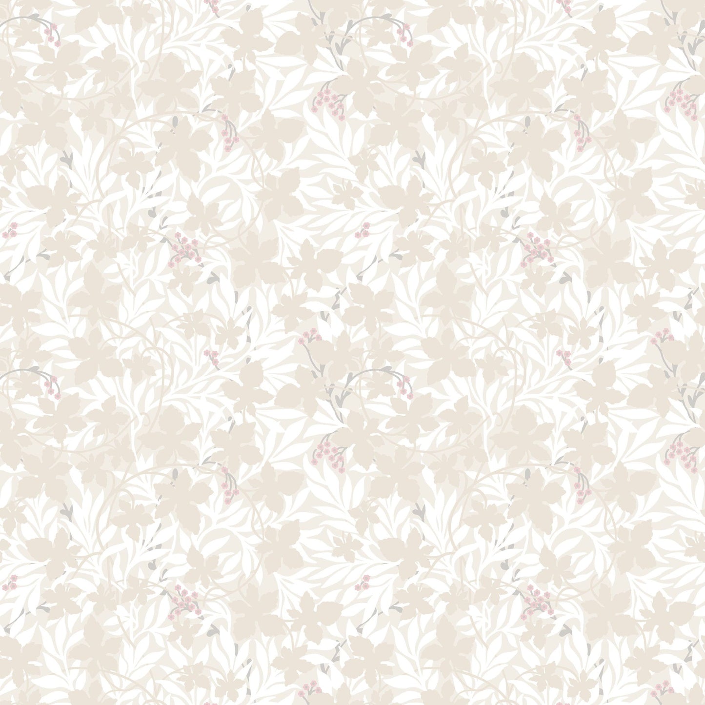 Sample - Vinbarsblad Wallpaper - Beige