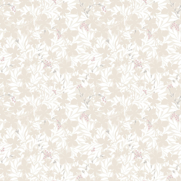 Sample - Vinbarsblad Wallpaper - Beige