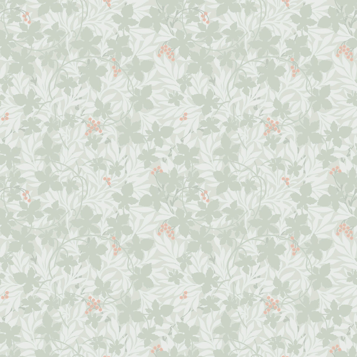 Sample - Vinbarsblad Wallpaper - Green