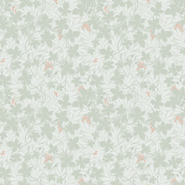 Sample - Vinbarsblad Wallpaper - Green