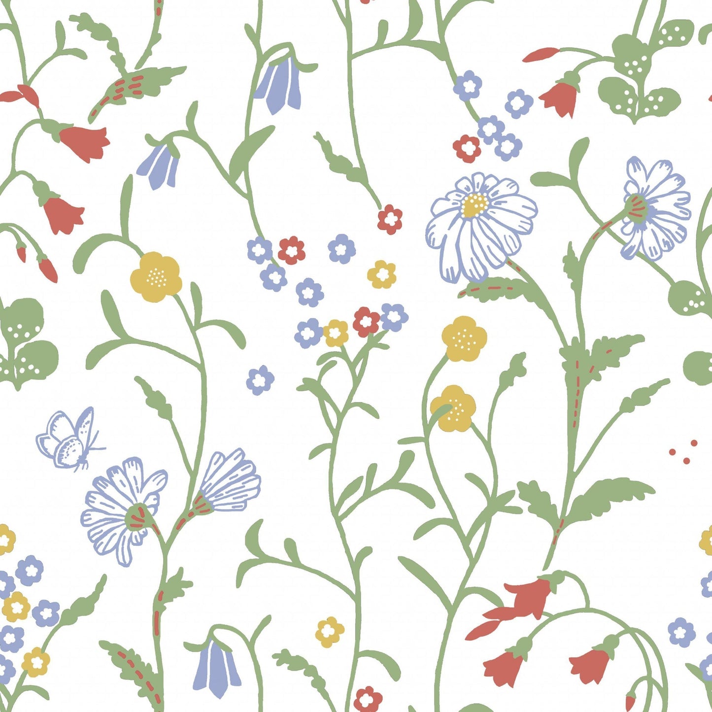 Midsommar Wallpaper - White - Discontinuing - 21 Rolls Left