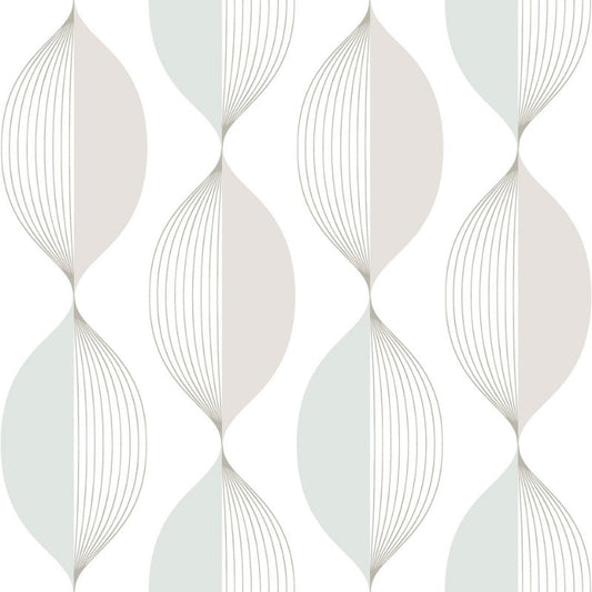 Ellips Wallpaper - Beige/Turquoise - Discontinuing - Last 2 Rolls