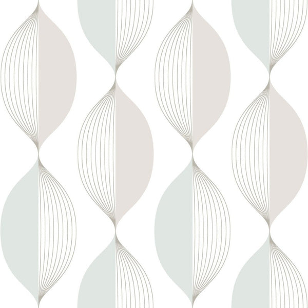 Sample - Ellips Wallpaper - Beige/Turquoise