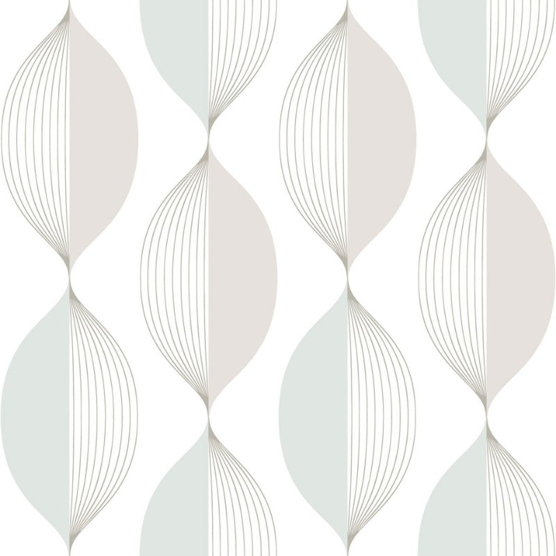 Sample - Ellips Wallpaper - Beige/Turquoise