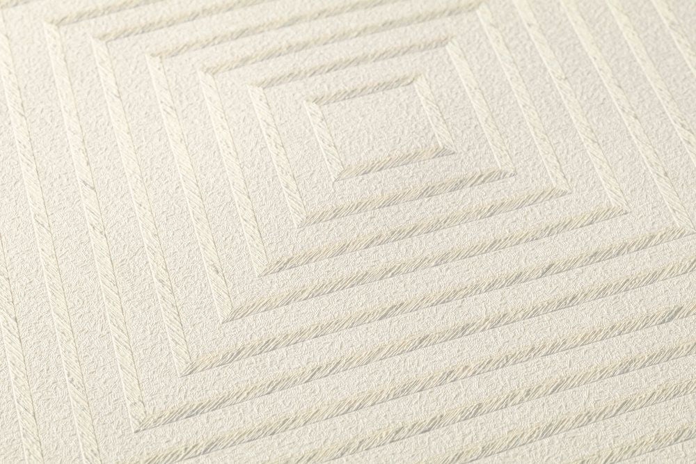 Metropolitan Grid - Abstract Vinyl Wallpaper - Cream