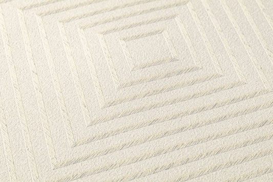 Metropolitan Grid - Abstract Vinyl Wallpaper - Cream