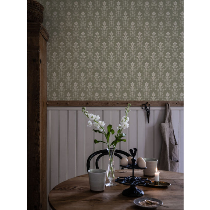 Hudiksvalls Floral Wallpaper - Green