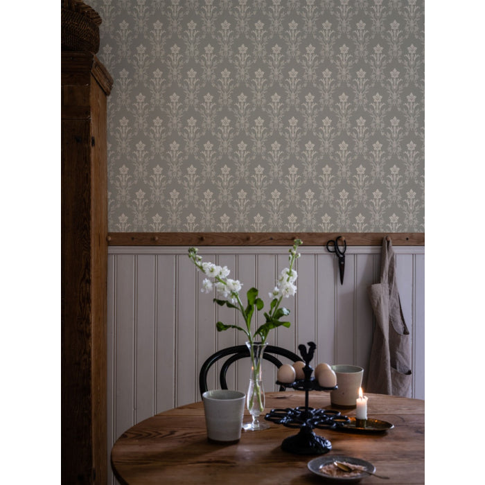 Hudiksvalls Floral Wallpaper - Grey
