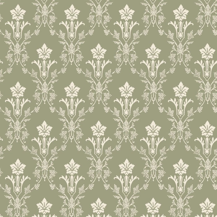 Hudiksvalls Floral Wallpaper - Green