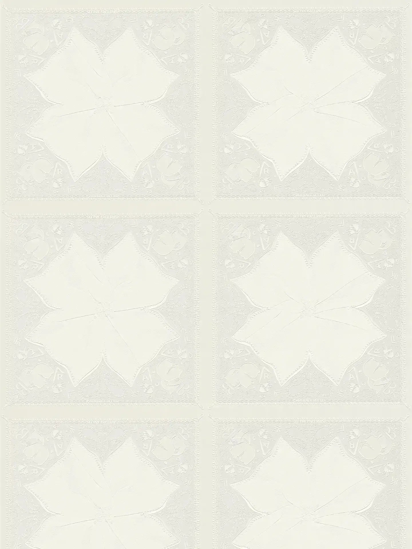 Paisley Block Heavy Weight Wallpaper  - White