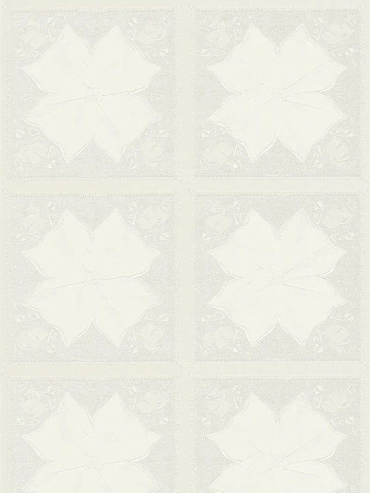 Paisley Block Heavy Weight Wallpaper  - White
