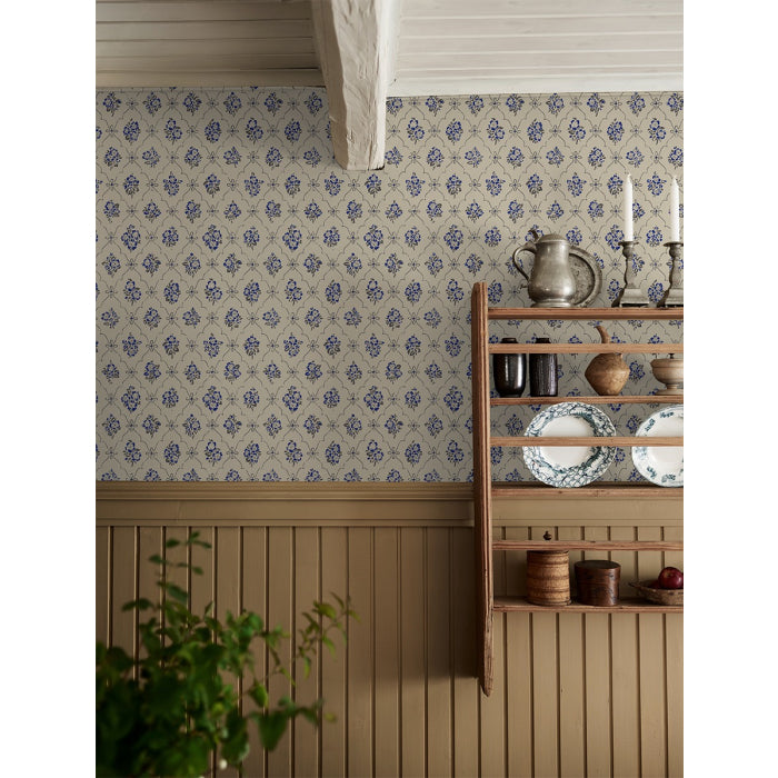 Lovisa Wallpaper - Blue/White
