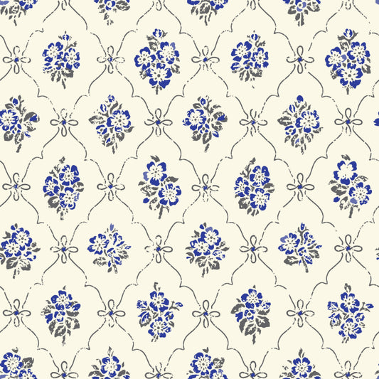 Lovisa Wallpaper - Blue/White